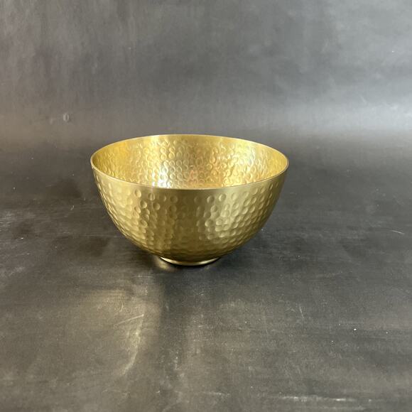 Vintage Gold Hammered Bowl – Thin-Walled – Footed Base – 6.5x3.5-VTG Decor - Picture 2 of 6